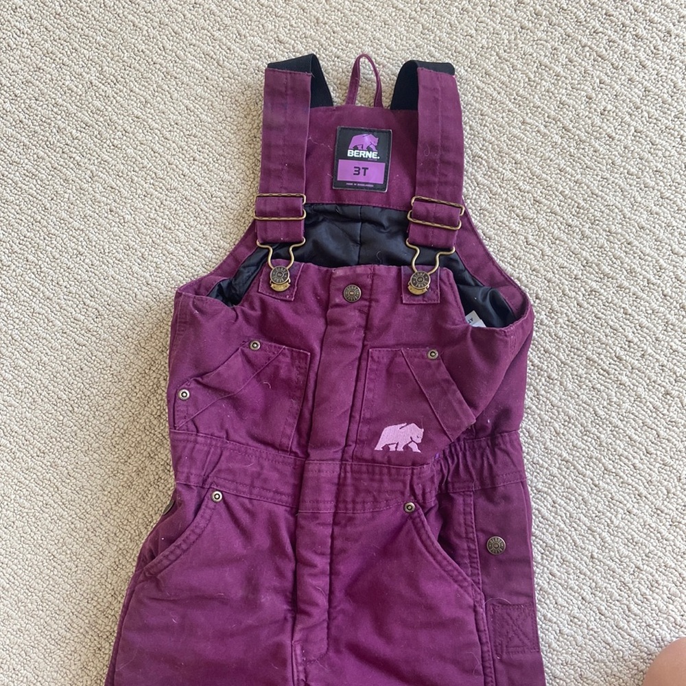 Girls 3T insulted bin overalls purple